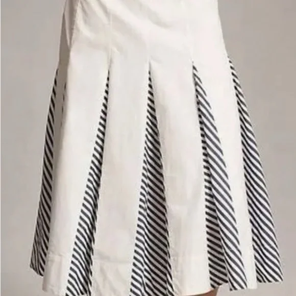 Anthropologie Maeve Blue & White Godet Maxi Skirt - size 4 - Picture 2 of 9